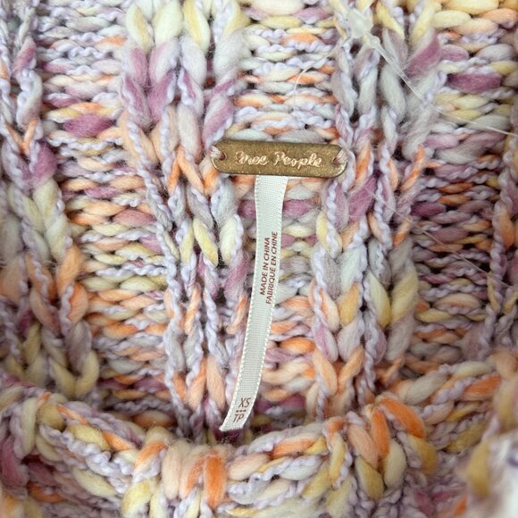 Free People Confetti Pullover Sweater Size XS Chunky Cropped Women's - Picture 5 of 5